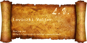 Leviczki Valter névjegykártya